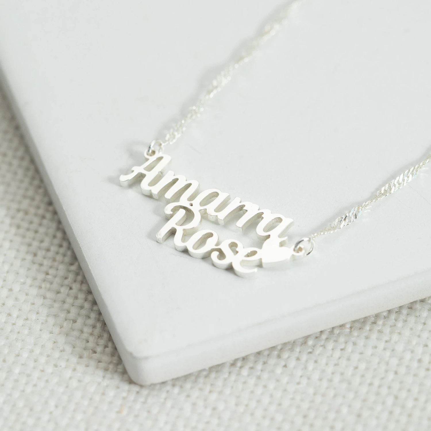 Double Name Necklaces - Kids Name Necklace -Two Child Necklace -Name Pendant With Twist Chain - Personalized Gifts - Christmas Gifts For Mom 6 Double Name Necklaces - Kids Name Necklace -Two Child Necklace -Name Pendant With Twist Chain - Personalized Gifts - Christmas Gifts For Mom - Image 4