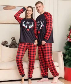 Matching Family Christmas Pyjamas Black & Red Tartan -Jewellery Paradise il fullxfull.5044393148 5fmx