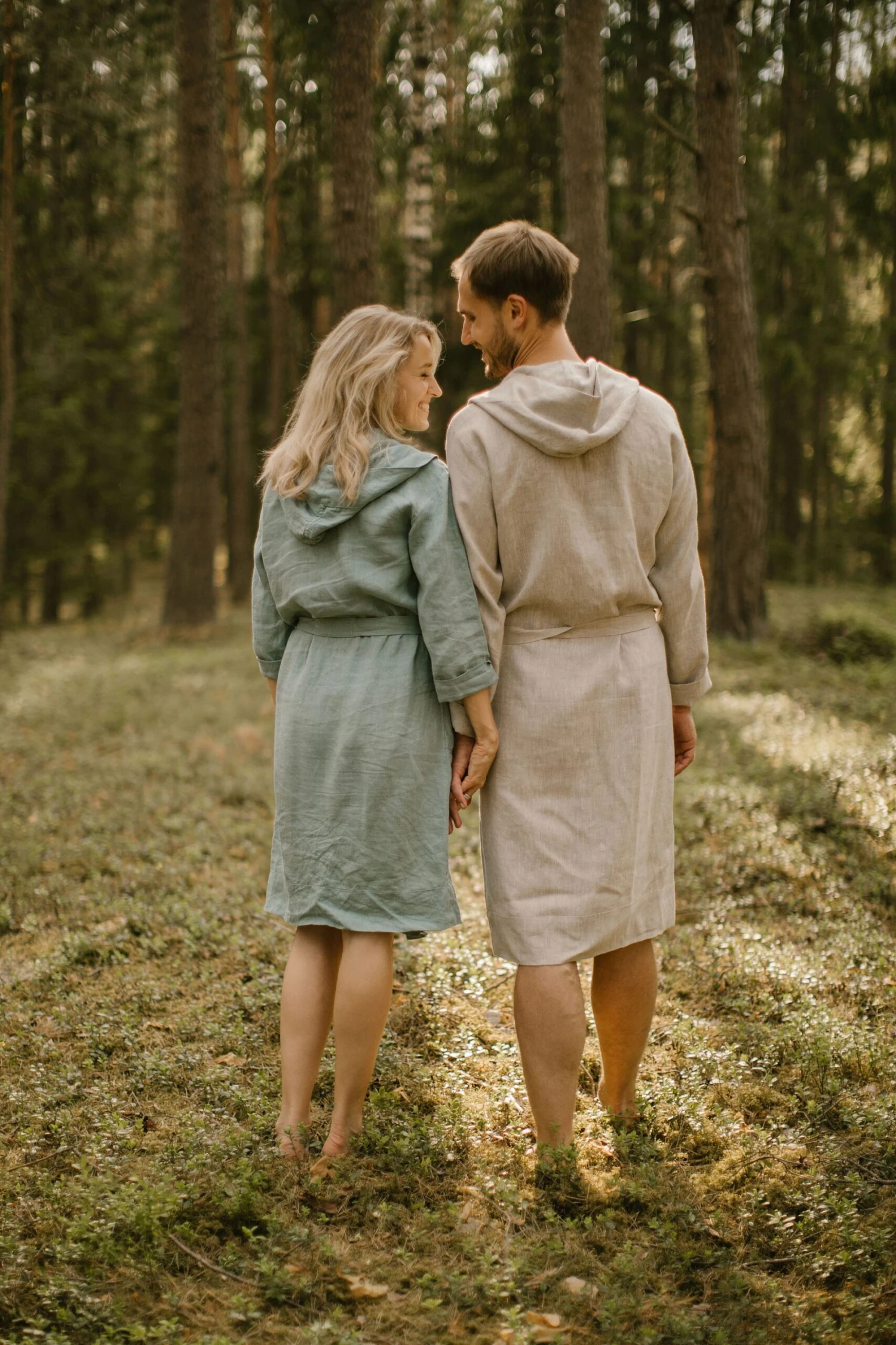 Baltic Linen Gift For Husband, Hooded Bathrobe, Anniversary Gift, Ethno-Modern Sauna Robe, Christmas Gift, Partner Gift, Gift For Father. 6 Baltic Linen Gift For Husband, Hooded Bathrobe, Anniversary Gift, Ethno-Modern Sauna Robe, Christmas Gift, Partner Gift, Gift For Father. - Image 4