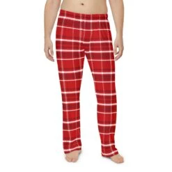 Christmas Plaid Men's Pajama Pants, Holiday Pajama Pants For Him, Lounge Pants For Dad, Christmas Design Pants