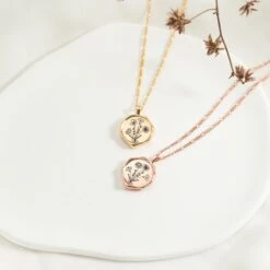 Combined Birth Flower Necklace,Engraved Birth Necklace,Minimalist Necklace,Bouquet Flower Necklace,Christmas Gift,Perfect Gift For Her -Jewellery Paradise il fullxfull.5106306158 r5fq