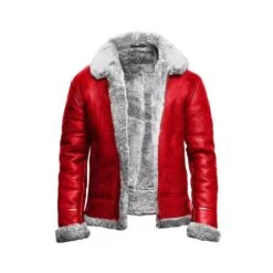 Santa Jacket Santa Claus Handmade Best Christmas Gift Costume Chronicles A2 Bomber Aviator With Artificial Fur Real Leather Jacket