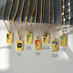 GOLD FILLED Tarot Card Necklace • Best Friend Gift • Rectangular Medallion Necklace • Minimalist Tarot Card Jewelry • Christmas Gift For Her