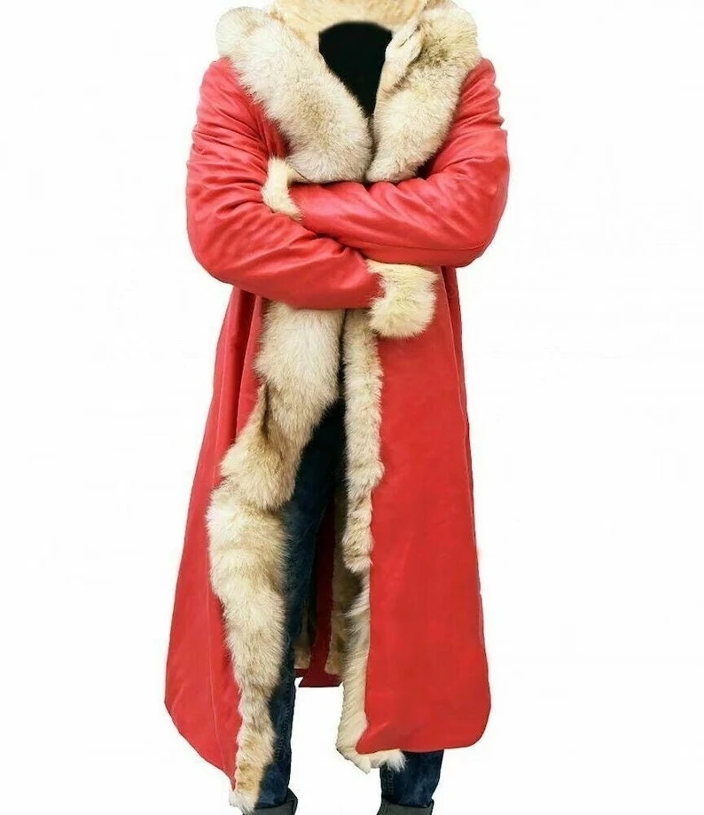 Santa Coat Santa Claus Leather Handmade Trench Coat Christmas Chronicles Kurt Russell Santa Clause Long Jacket Men And Women Costume Vest 5 Santa Coat Santa Claus Leather Handmade Trench Coat Christmas Chronicles Kurt Russell Santa Clause Long Jacket Men And Women Costume Vest - Image 3