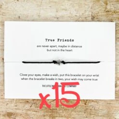 15 XTrue Friends Are Never Apart - Wish Bracelet Positivity Birthday Christmas Gift, Bulk, Wholesale, Save