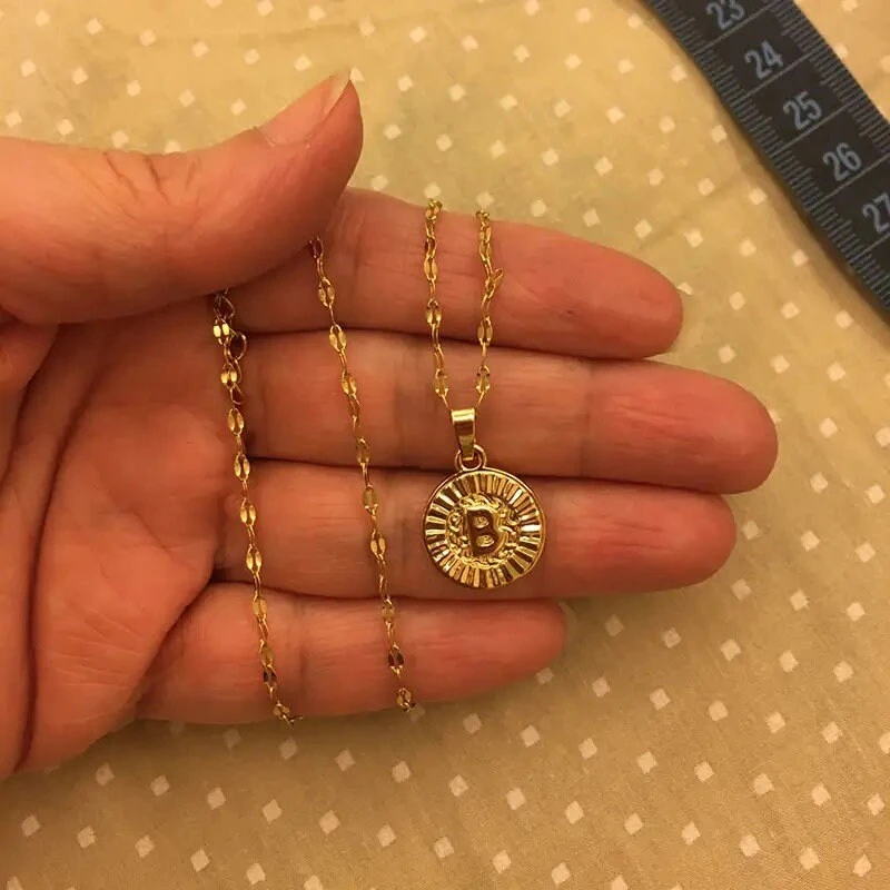 Coin Necklace,Gold Coin Necklace,Letter Necklace,Initial Necklace,Gold Plated Necklace, Christmas Gift 5 Coin Necklace,Gold Coin Necklace,Letter Necklace,Initial Necklace,Gold Plated Necklace, Christmas Gift - Image 3