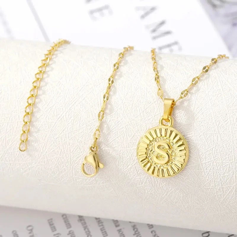Coin Necklace,Gold Coin Necklace,Letter Necklace,Initial Necklace,Gold Plated Necklace, Christmas Gift 12 Coin Necklace,Gold Coin Necklace,Letter Necklace,Initial Necklace,Gold Plated Necklace, Christmas Gift - Image 10