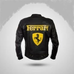 Men's Ferrari Black Genuine COWHIDE Leather Moto Racer Casual Biker Jacket, Christmas Gift For Biker -Jewellery Paradise il fullxfull.5144643292 9r8p