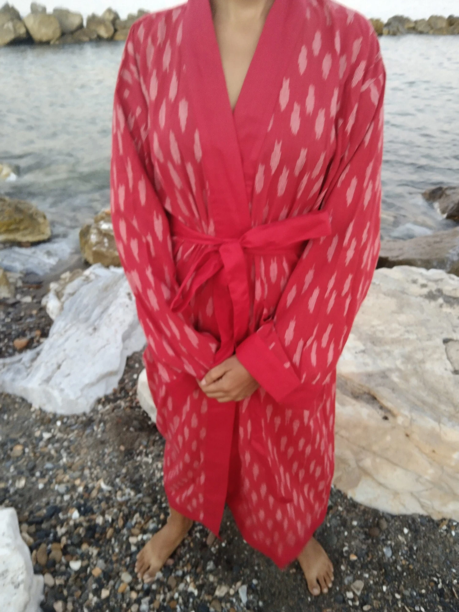 Unisex Ikkat Dressing Robe,ikkat Kimono,cotton Robe,resort Wear,lounge Wear,housewarming Gift,Christmas Gift,Mom Postpartum Gift,boho Robe 11 Unisex Ikkat Dressing Robe,ikkat Kimono,cotton Robe,resort Wear,lounge Wear,housewarming Gift,Christmas Gift,Mom Postpartum Gift,boho Robe - Image 9