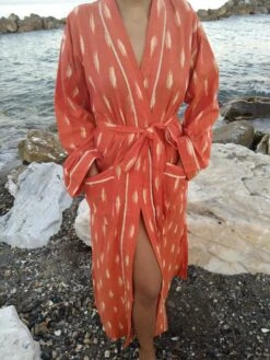 Unisex Ikkat Dressing Robe,kimono,lounge Wear,resort Wear,gifts For Him,gifts For Her,Christmas Gift,mom Postpartum Gift, Housewarming Gift