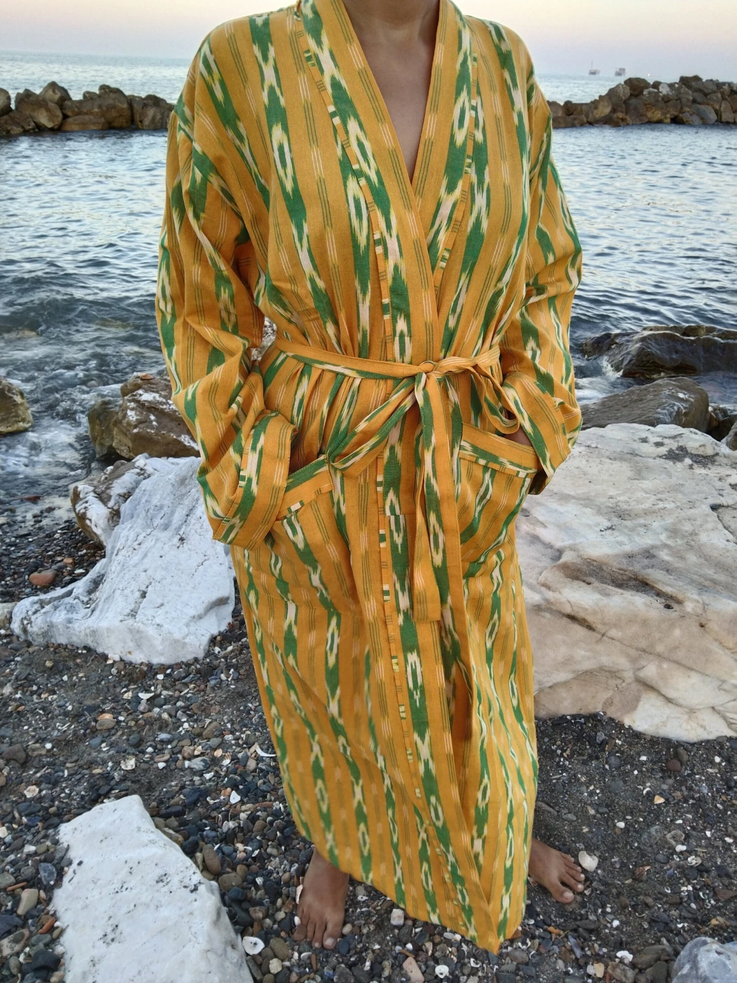 Ikkat Dressing Robe,kimono,gifts For Her,gift For Him,Resort Wear,lounge Wear,boho Robe,mom Postpartum Gift,housewarming Gift,Christmas Gift 9 Ikkat Dressing Robe,kimono,gifts For Her,gift For Him,Resort Wear,lounge Wear,boho Robe,mom Postpartum Gift,housewarming Gift,Christmas Gift - Image 7