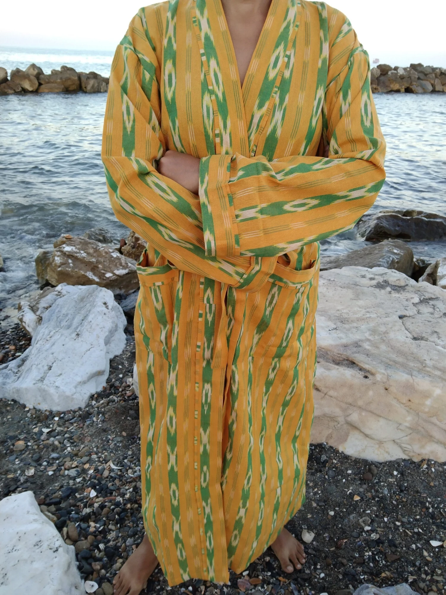 Ikkat Dressing Robe,kimono,gifts For Her,gift For Him,Resort Wear,lounge Wear,boho Robe,mom Postpartum Gift,housewarming Gift,Christmas Gift 10 Ikkat Dressing Robe,kimono,gifts For Her,gift For Him,Resort Wear,lounge Wear,boho Robe,mom Postpartum Gift,housewarming Gift,Christmas Gift - Image 8