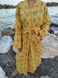 Ikkat Dressing Robe,kimono,gifts For Her,gift For Him,Resort Wear,lounge Wear,boho Robe,mom Postpartum Gift,housewarming Gift,Christmas Gift