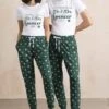 Personalised 1st First Christmas Xmas As Mr & Mrs Matching Twinning Couples Pjs Pyjamas Wedding Married Set Your Name - Green Snowflakes -Jewellery Paradise il fullxfull.5159243663 5rh2