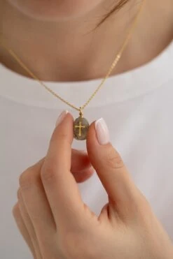 18K Gold Filled Cross Necklace, Christian Christmas Necklace, Crucifix Necklace, New Year Gift, Natural Stone Necklace, Colorful Necklace 13 18K Gold Filled Cross Necklace, Christian Christmas Necklace, Crucifix Necklace, New Year Gift, Natural Stone Necklace, Colorful Necklace -Jewellery Paradise il fullxfull.5164562578 s92r