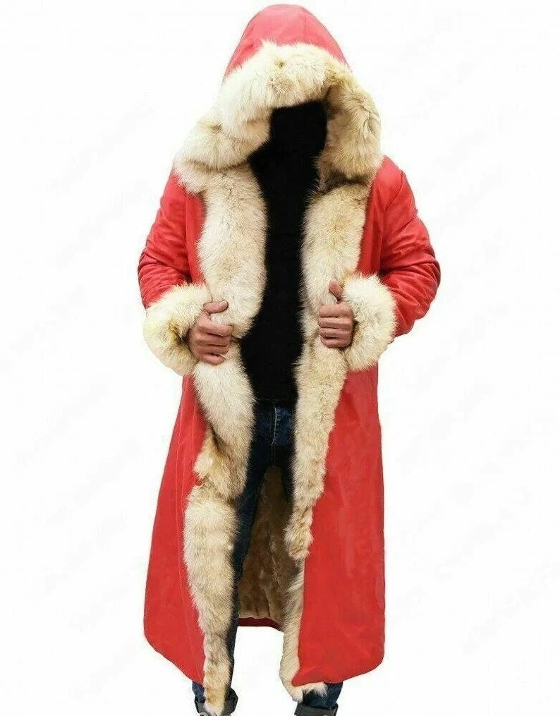 Santa Coat Santa Claus Leather Handmade Trench Coat Christmas Chronicles Kurt Russell Santa Clause Long Jacket Men And Women Costume Vest 3 Santa Coat Santa Claus Leather Handmade Trench Coat Christmas Chronicles Kurt Russell Santa Clause Long Jacket Men And Women Costume Vest