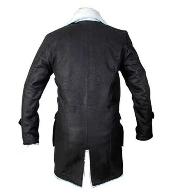 Handmade Winter Coat Black Bane Coat Tom Hardy Shearling Jacket The Dark Knight Rises Sheepskin Leather Trench Coat Jacket Christmas 8 Handmade Winter Coat Black Bane Coat Tom Hardy Shearling Jacket The Dark Knight Rises Sheepskin Leather Trench Coat Jacket Christmas - Image 6