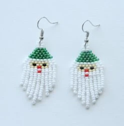 Small Santa Earrings,Beaded Holiday Earrings,Christmas Gift For Her -Jewellery Paradise il fullxfull.5167780966 tb1s