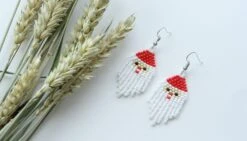 Small Santa Earrings,Beaded Holiday Earrings,Christmas Gift For Her -Jewellery Paradise il fullxfull.5167782452 7v9r