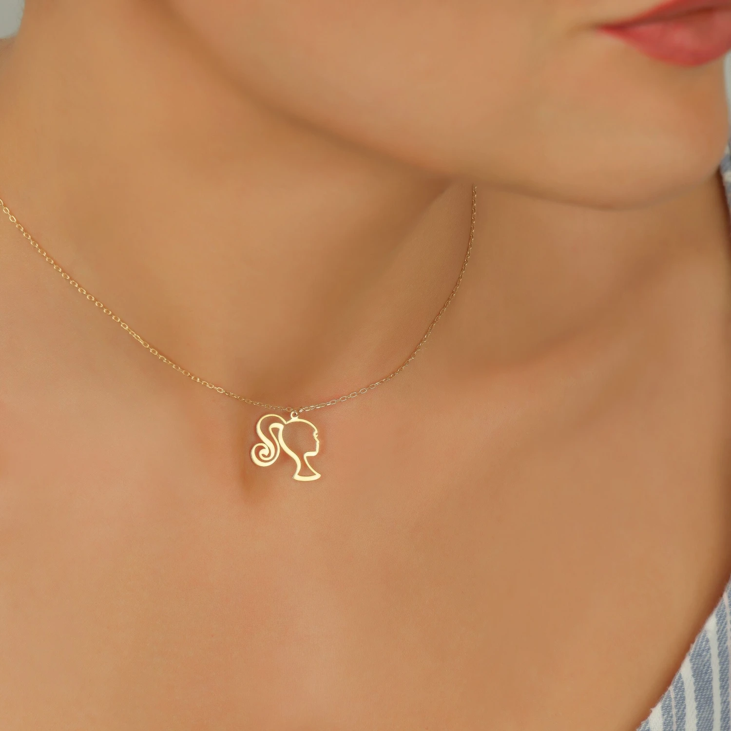 Dainty Barbie Necklace, Barbie Silhouette Necklace, Handmade Jewelry Perfect Gift For Her And Barbie Enthusiasts Of All Ages, Christmas Gift 5 Dainty Barbie Necklace, Barbie Silhouette Necklace, Handmade Jewelry Perfect Gift For Her And Barbie Enthusiasts Of All Ages, Christmas Gift - Image 3