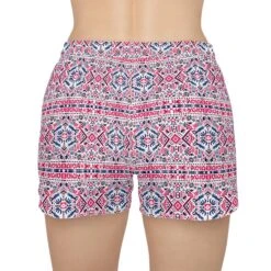 Women's Shorts Pink White Black Gray Lightweight Pockets Elastic Waist Mexican Tile Inspired Print Style Gift -gift Christmas Birthday -Jewellery Paradise il fullxfull.5176016540 fg0b