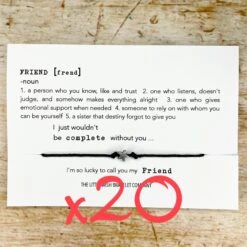 20 X Friends NOUN - Friendship Wish Bracelet Positivity Birthday Christmas School Gift, Bulk, Wholesale, Save