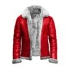 Red B3 Bomber Aviator Christmas Santa Jacket, Artificial Fur & Real Sheepskin Leather Bomber Jacket RAF Military Pilot Winter Coat Men/Women 2 Red B3 Bomber Aviator Christmas Santa Jacket, Artificial Fur & Real Sheepskin Leather Bomber Jacket RAF Military Pilot Winter Coat Men/Women -Jewellery Paradise il fullxfull.5183313367 p174