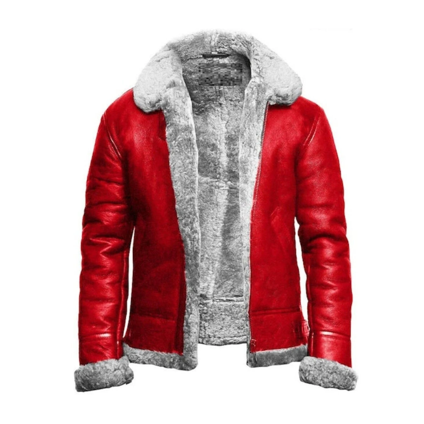 Red B3 Bomber Aviator Christmas Santa Jacket, Artificial Fur & Real Sheepskin Leather Bomber Jacket RAF Military Pilot Winter Coat Men/Women 3 Red B3 Bomber Aviator Christmas Santa Jacket, Artificial Fur & Real Sheepskin Leather Bomber Jacket RAF Military Pilot Winter Coat Men/Women