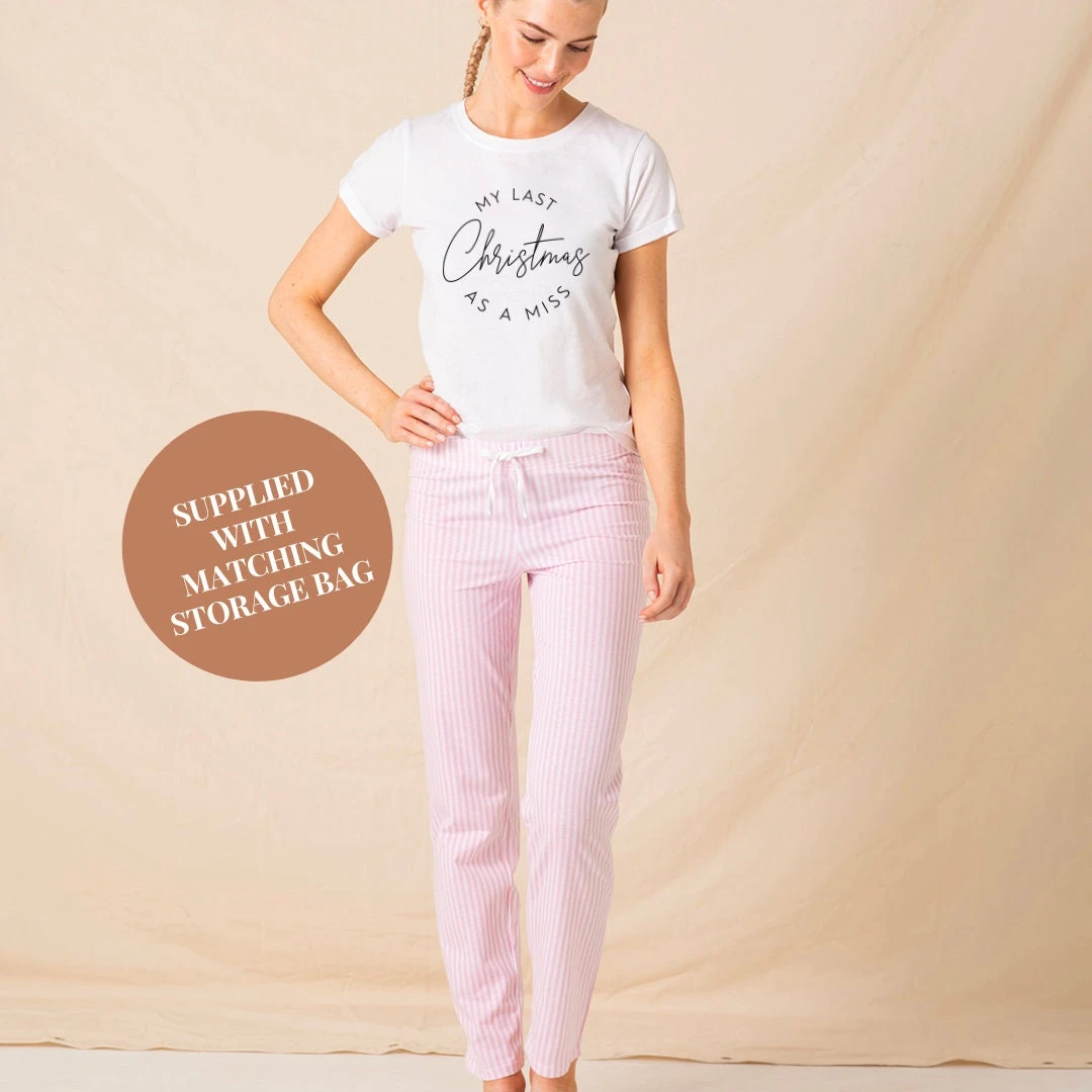 Last Christmas As A Miss Ladies/Womens Pyjama Set Bag Pajamas Gift For Fiancee Future Wife Gift Last Christmas Miss Bride To Be Pyjamas 3 Last Christmas As A Miss Ladies/Womens Pyjama Set Bag Pajamas Gift For Fiancee Future Wife Gift Last Christmas Miss Bride To Be Pyjamas