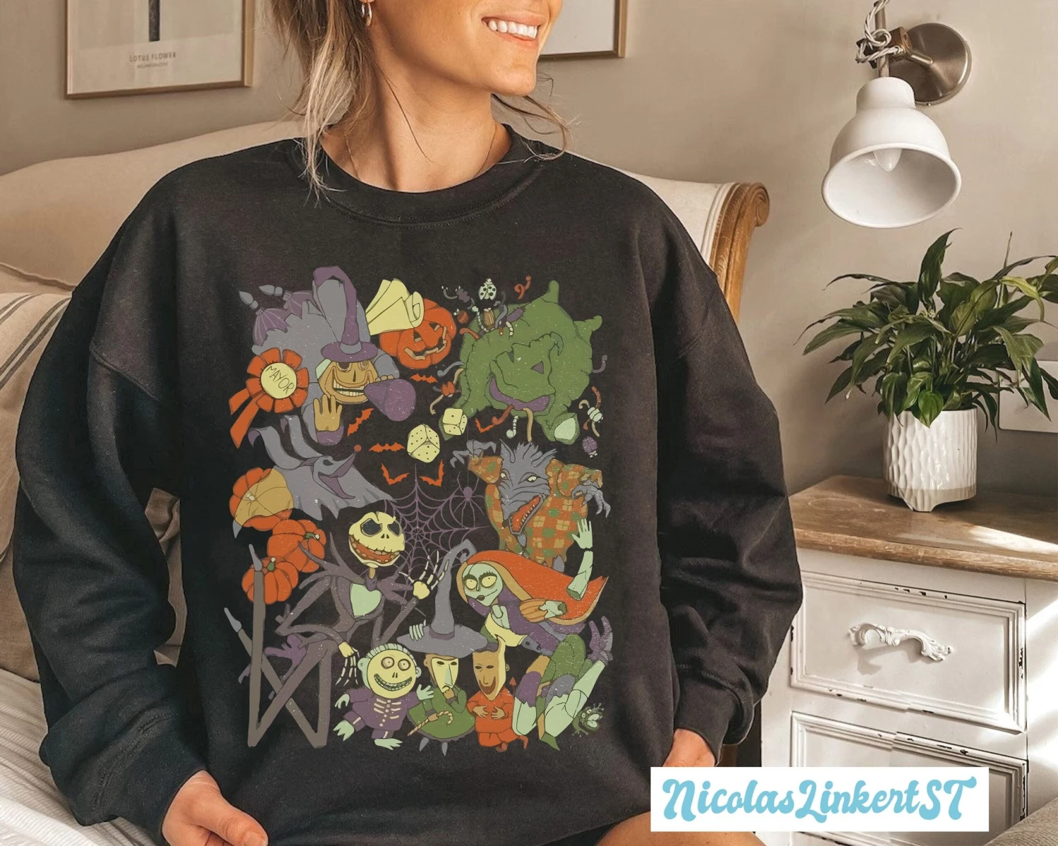Retro Nightmare Before Christmas Sweatshirt, Disney Halloween Hoodie, Jack And Sally Oogie Boogie Shirt, Friends Nightmare Shirt, HT-030804 3 Retro Nightmare Before Christmas Sweatshirt, Disney Halloween Hoodie, Jack And Sally Oogie Boogie Shirt, Friends Nightmare Shirt, HT-030804