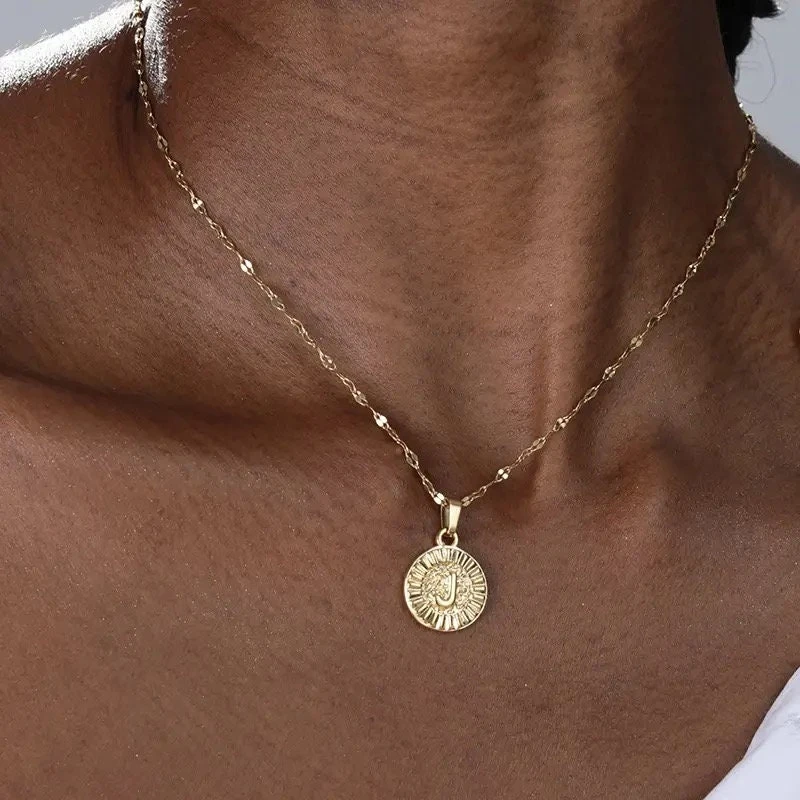 Coin Necklace,Gold Coin Necklace,Letter Necklace,Initial Necklace,Gold Plated Necklace, Christmas Gift 3 Coin Necklace,Gold Coin Necklace,Letter Necklace,Initial Necklace,Gold Plated Necklace, Christmas Gift
