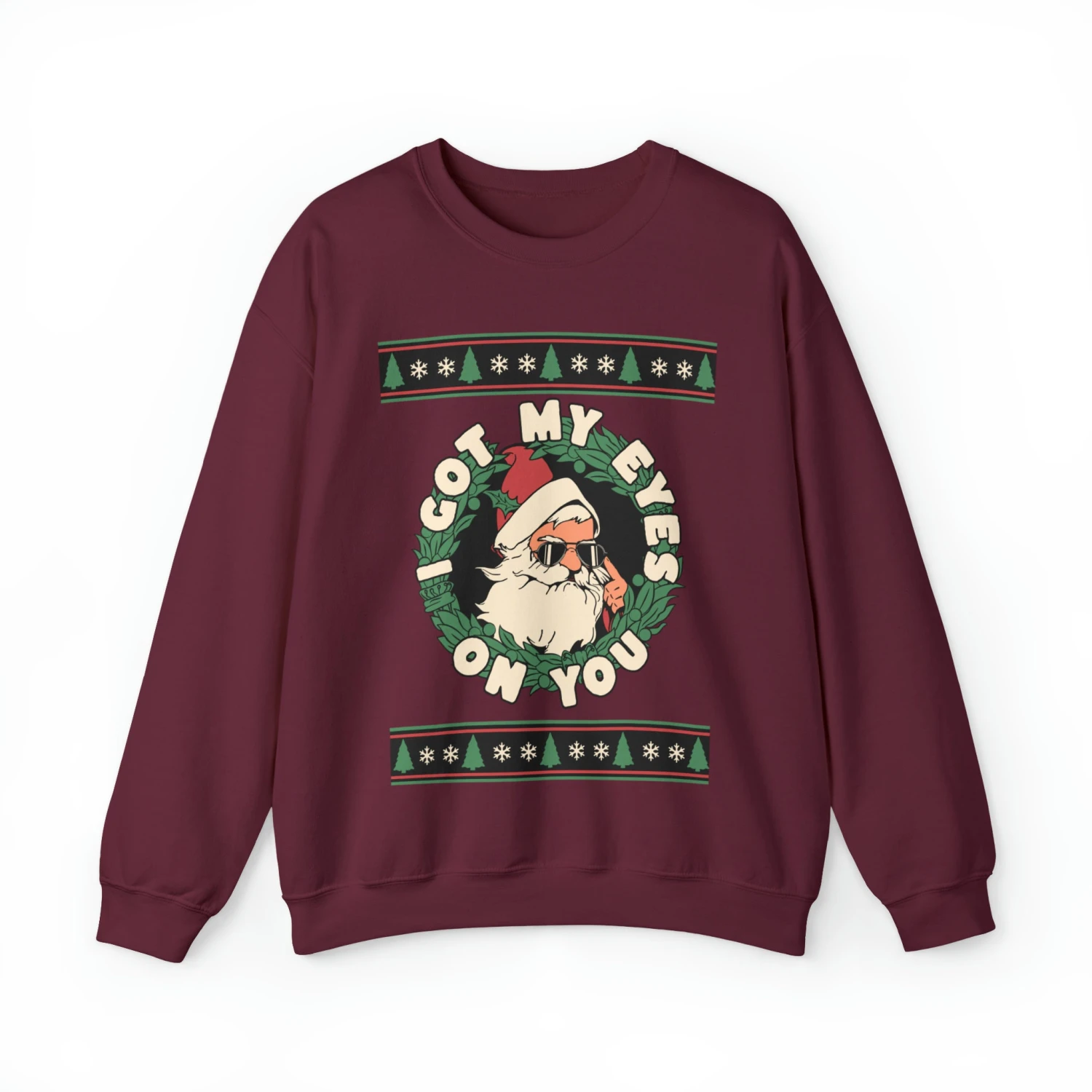 Santa Christmas Sweatshirt, Christmas Santa Cluse I Got My Eyes On You Sweatshirt, Funny Christmas Seawater, Gifts For Christmas Crewneck. 4 Santa Christmas Sweatshirt, Christmas Santa Cluse I Got My Eyes On You Sweatshirt, Funny Christmas Seawater, Gifts For Christmas Crewneck. - Image 2