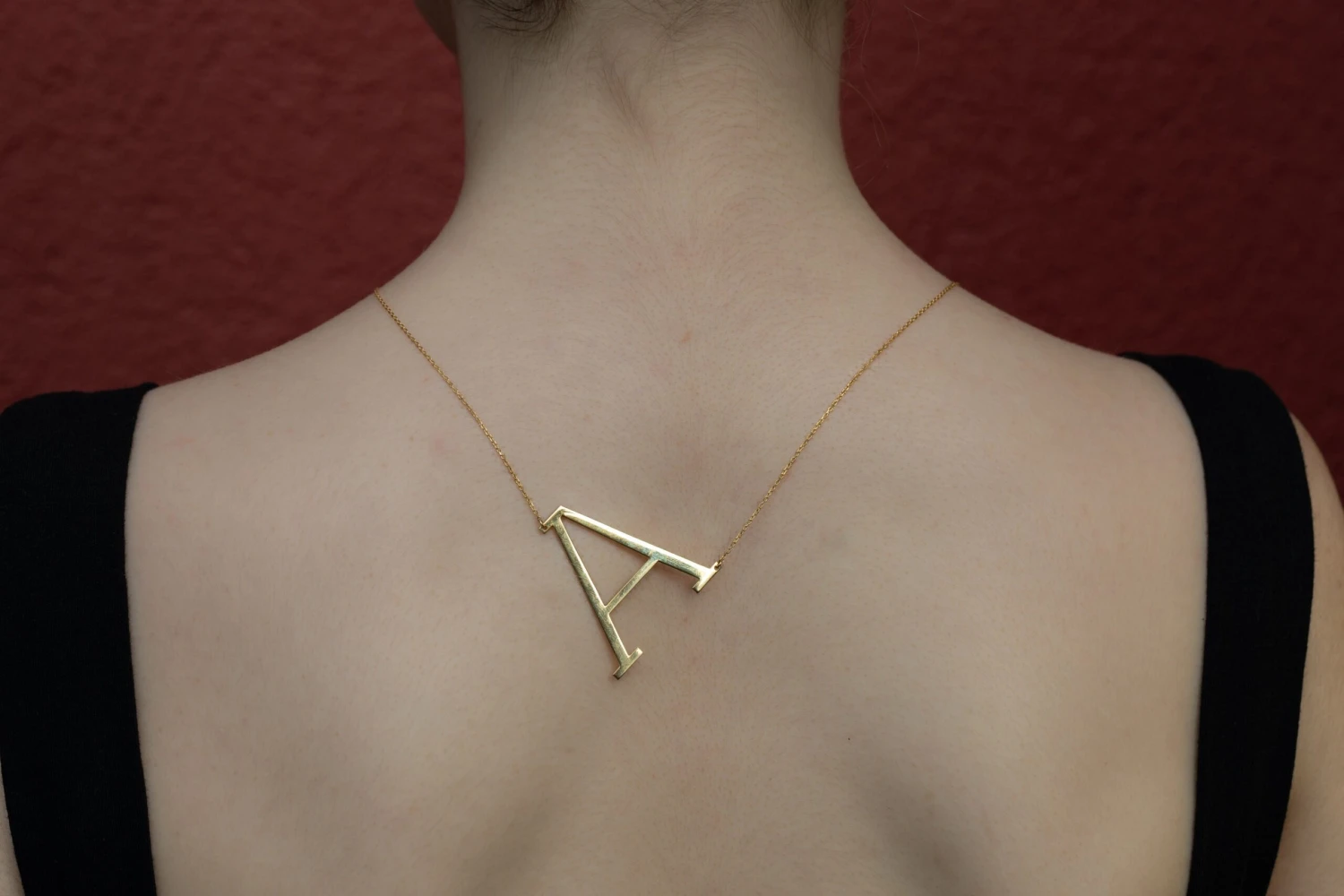 Large Sideway Initial Necklace, Gold Initials, Gold Letter Necklace, Alphabet Necklace, Gift To Her, Big Letter Necklace, Christmas Gifts 9 Large Sideway Initial Necklace, Gold Initials, Gold Letter Necklace, Alphabet Necklace, Gift To Her, Big Letter Necklace, Christmas Gifts - Image 7