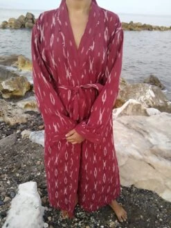 Unisex Ikkat Kimono,dressing Robe,cotton Robe,gifts For Her,gifts For Him,resort Wear,lounge Wear,boho Robe,Christmas Gift,ikkat Robe