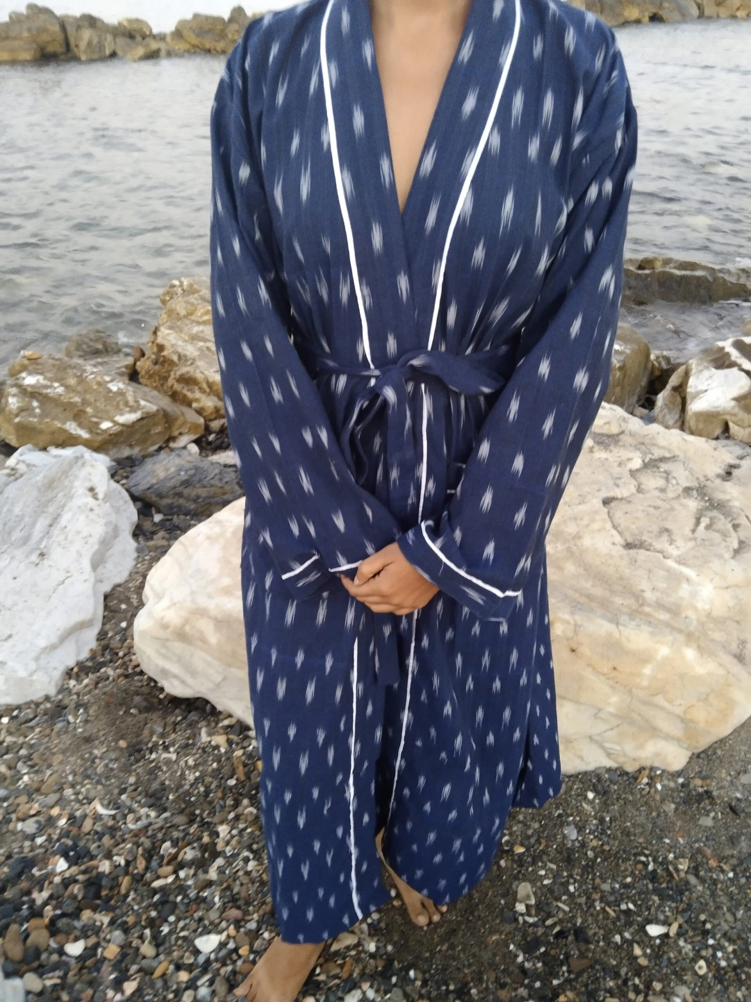 Unisex Ikkat Dressing Robe,cotton Robe,lounge Wear,resort Wear,gifts For Him,gifts For Her,housewarming Gift,boho Robe,Christmas Gift, 10 Unisex Ikkat Dressing Robe,cotton Robe,lounge Wear,resort Wear,gifts For Him,gifts For Her,housewarming Gift,boho Robe,Christmas Gift, - Image 8
