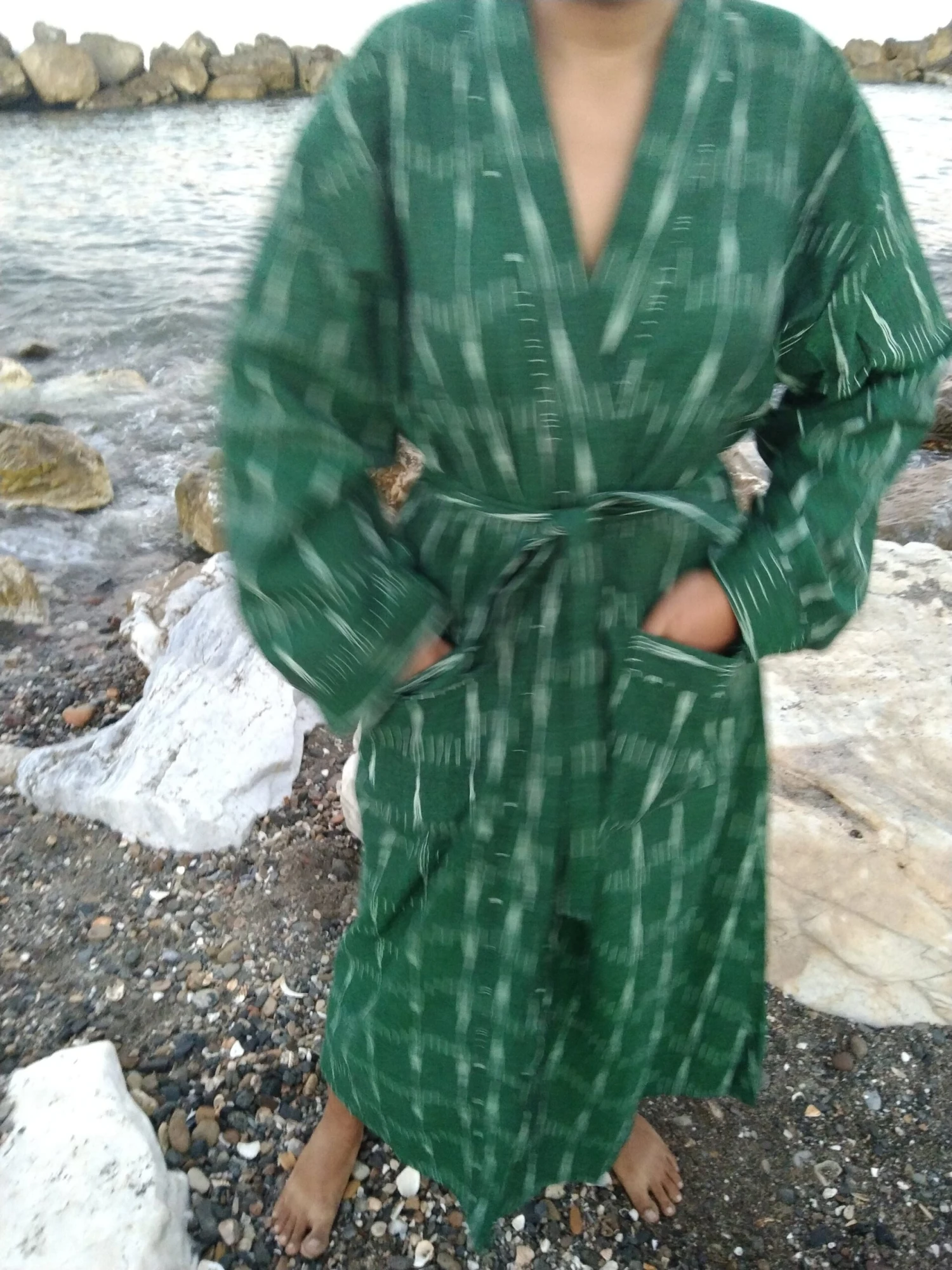 Unisex Ikkat Dressing Robe,cotton Robe,loungewear,resort Wear,Christmas Gift,mom Postpartum Gift,gifts For Him,gifts For Her,boho Robe 11 Unisex Ikkat Dressing Robe,cotton Robe,loungewear,resort Wear,Christmas Gift,mom Postpartum Gift,gifts For Him,gifts For Her,boho Robe - Image 9