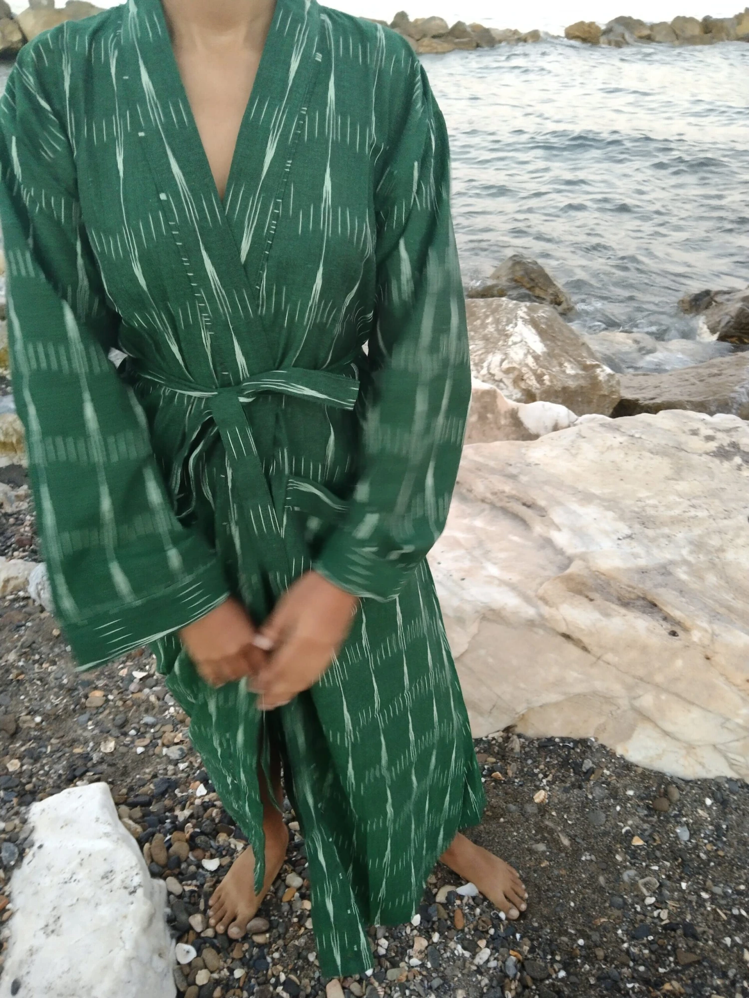 Unisex Ikkat Dressing Robe,cotton Robe,loungewear,resort Wear,Christmas Gift,mom Postpartum Gift,gifts For Him,gifts For Her,boho Robe 10 Unisex Ikkat Dressing Robe,cotton Robe,loungewear,resort Wear,Christmas Gift,mom Postpartum Gift,gifts For Him,gifts For Her,boho Robe - Image 8