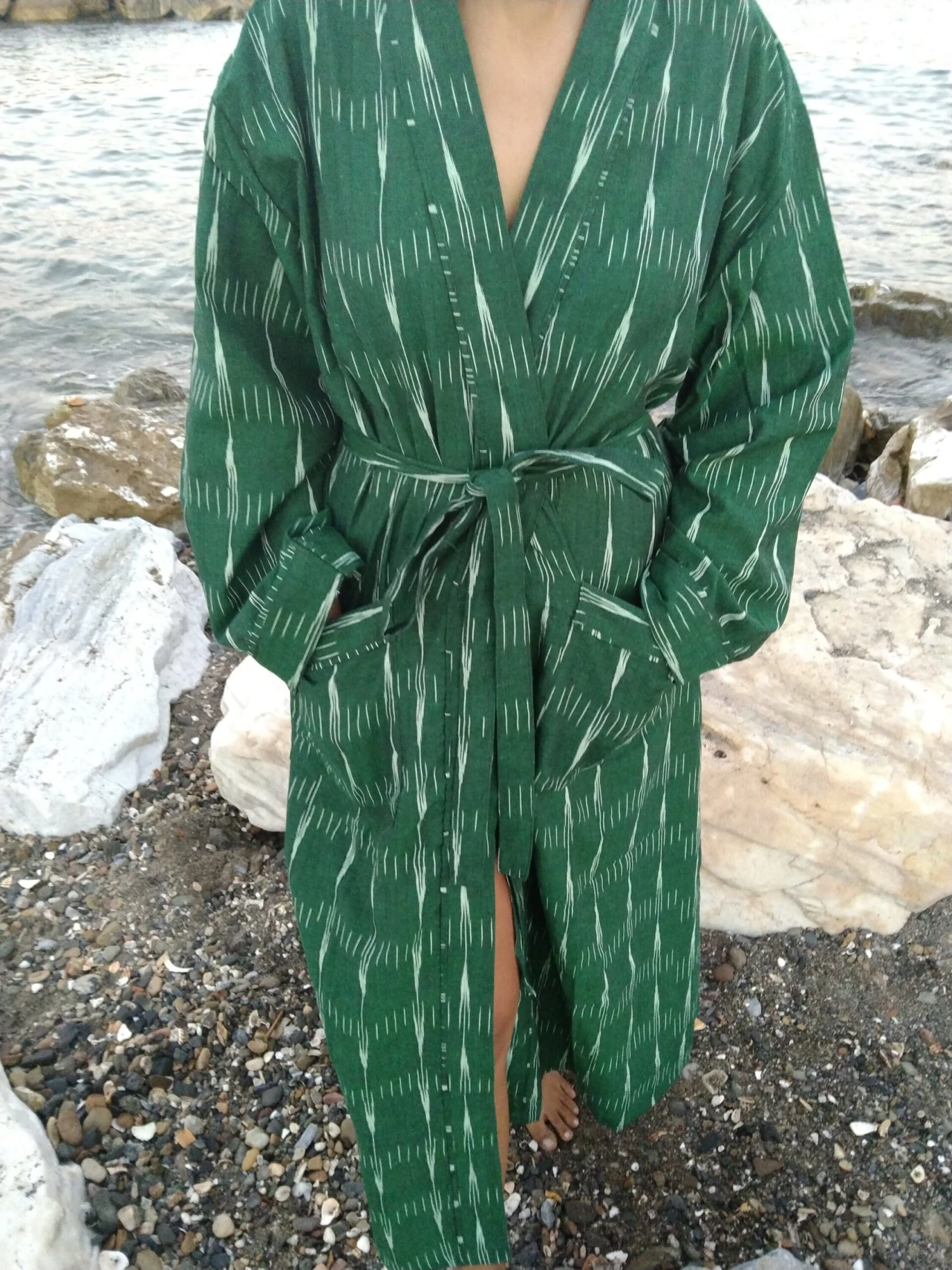 Unisex Ikkat Dressing Robe,cotton Robe,loungewear,resort Wear,Christmas Gift,mom Postpartum Gift,gifts For Him,gifts For Her,boho Robe 12 Unisex Ikkat Dressing Robe,cotton Robe,loungewear,resort Wear,Christmas Gift,mom Postpartum Gift,gifts For Him,gifts For Her,boho Robe - Image 10