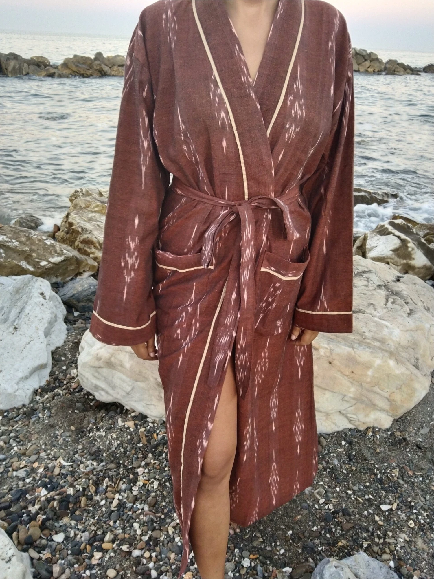 Unisex Ikkat Dressing Robe,ikkat Kimono,loungewear,resort Wear,gifts For Her,gifts For Him,Christmas Gift,mom Postpartum Gift, Housewarming 10 Unisex Ikkat Dressing Robe,ikkat Kimono,loungewear,resort Wear,gifts For Her,gifts For Him,Christmas Gift,mom Postpartum Gift, Housewarming - Image 8