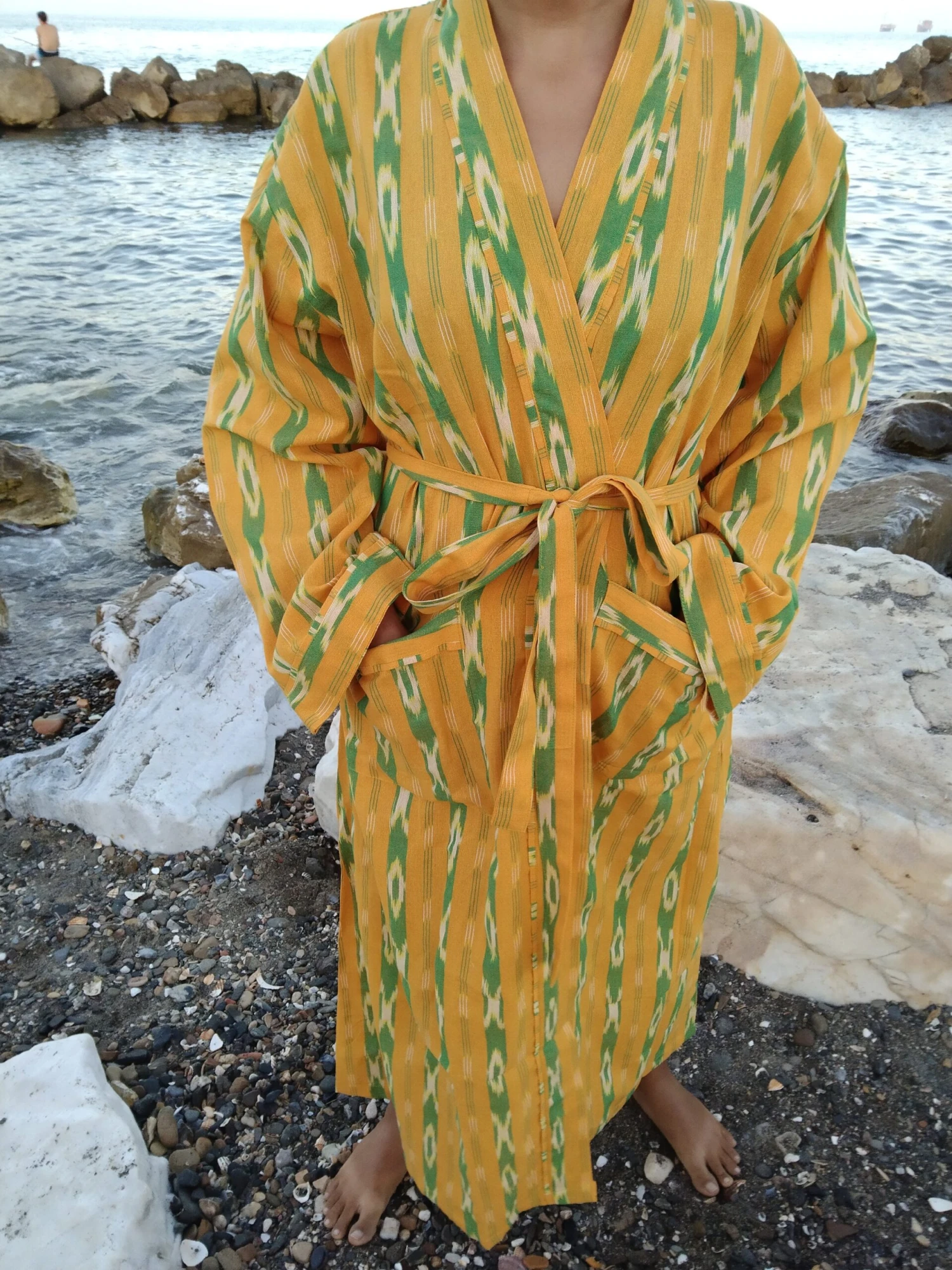 Ikkat Dressing Robe,kimono,gifts For Her,gift For Him,Resort Wear,lounge Wear,boho Robe,mom Postpartum Gift,housewarming Gift,Christmas Gift 12 Ikkat Dressing Robe,kimono,gifts For Her,gift For Him,Resort Wear,lounge Wear,boho Robe,mom Postpartum Gift,housewarming Gift,Christmas Gift - Image 10