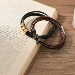 Personalized Mens Bracelet, Handmade Leather Jewelry With Silver/Black/Gold Beads, Christmas Fathers Day Gifts For Kid Dad Boyfriend Husband 11 Personalized Mens Bracelet, Handmade Leather Jewelry With Silver/Black/Gold Beads, Christmas Fathers Day Gifts For Kid Dad Boyfriend Husband -Jewellery Paradise il fullxfull.5218020227 pkv6