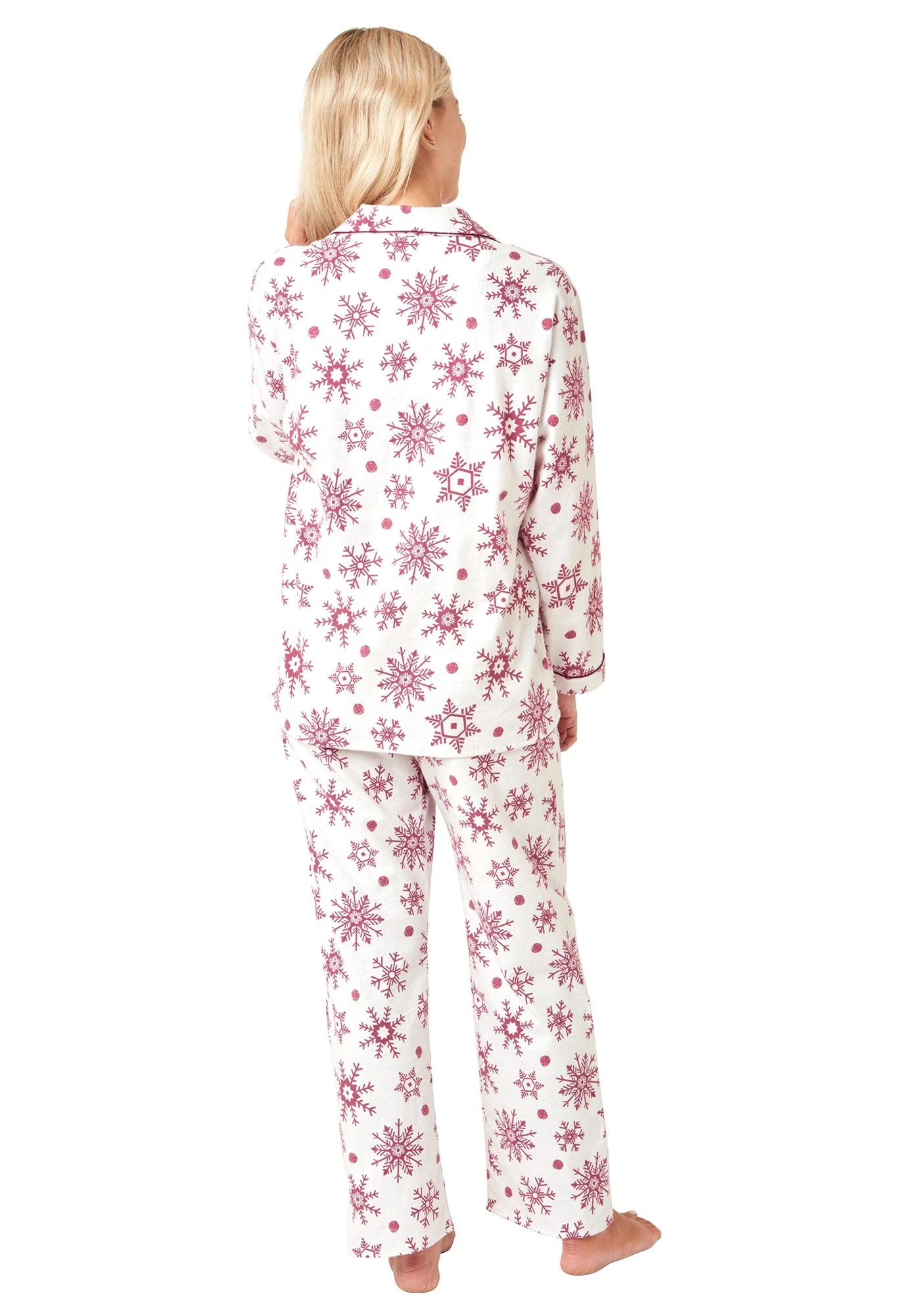 NEW Ladies 100% Brushed Cotton Button Front Pyjamas Pajama Pjs Nightshirt Set - Christmas Gift Present 5 NEW Ladies 100% Brushed Cotton Button Front Pyjamas Pajama Pjs Nightshirt Set - Christmas Gift Present - Image 3