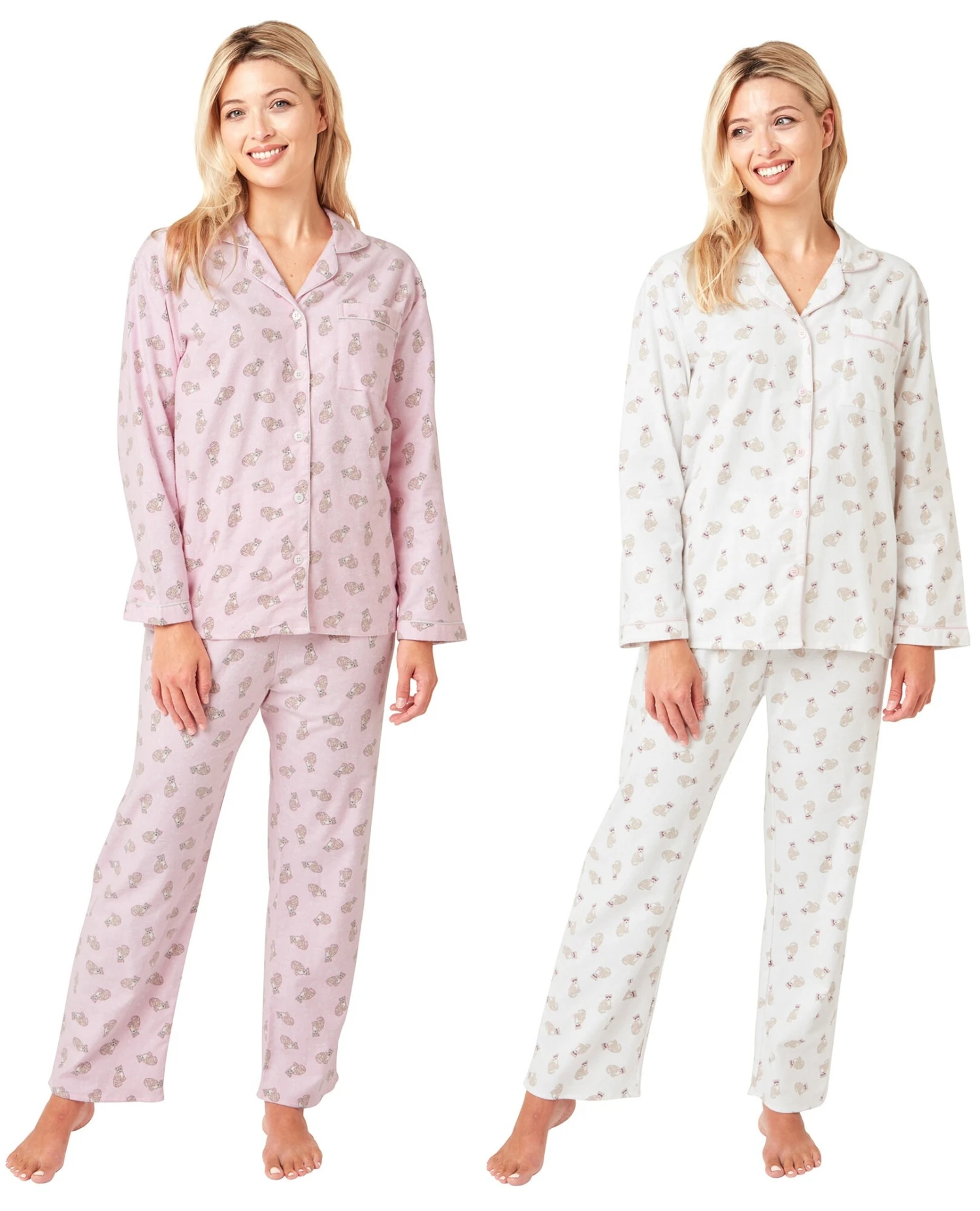 NEW Ladies Pure Brushed Cotton Pyjamas Pajama Pjs Nightshirt Nightie - CHRISTMAS GIFT 3 NEW Ladies Pure Brushed Cotton Pyjamas Pajama Pjs Nightshirt Nightie - CHRISTMAS GIFT