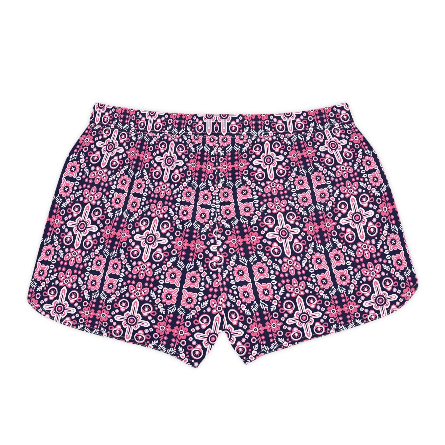 Women's Casual Shorts Navy Blue Pink White Raspberry Purple Mexican Tile Bandana Inspired Pattern Print Gift -gift Birthday Christmas 5 Women's Casual Shorts Navy Blue Pink White Raspberry Purple Mexican Tile Bandana Inspired Pattern Print Gift -gift Birthday Christmas - Image 3