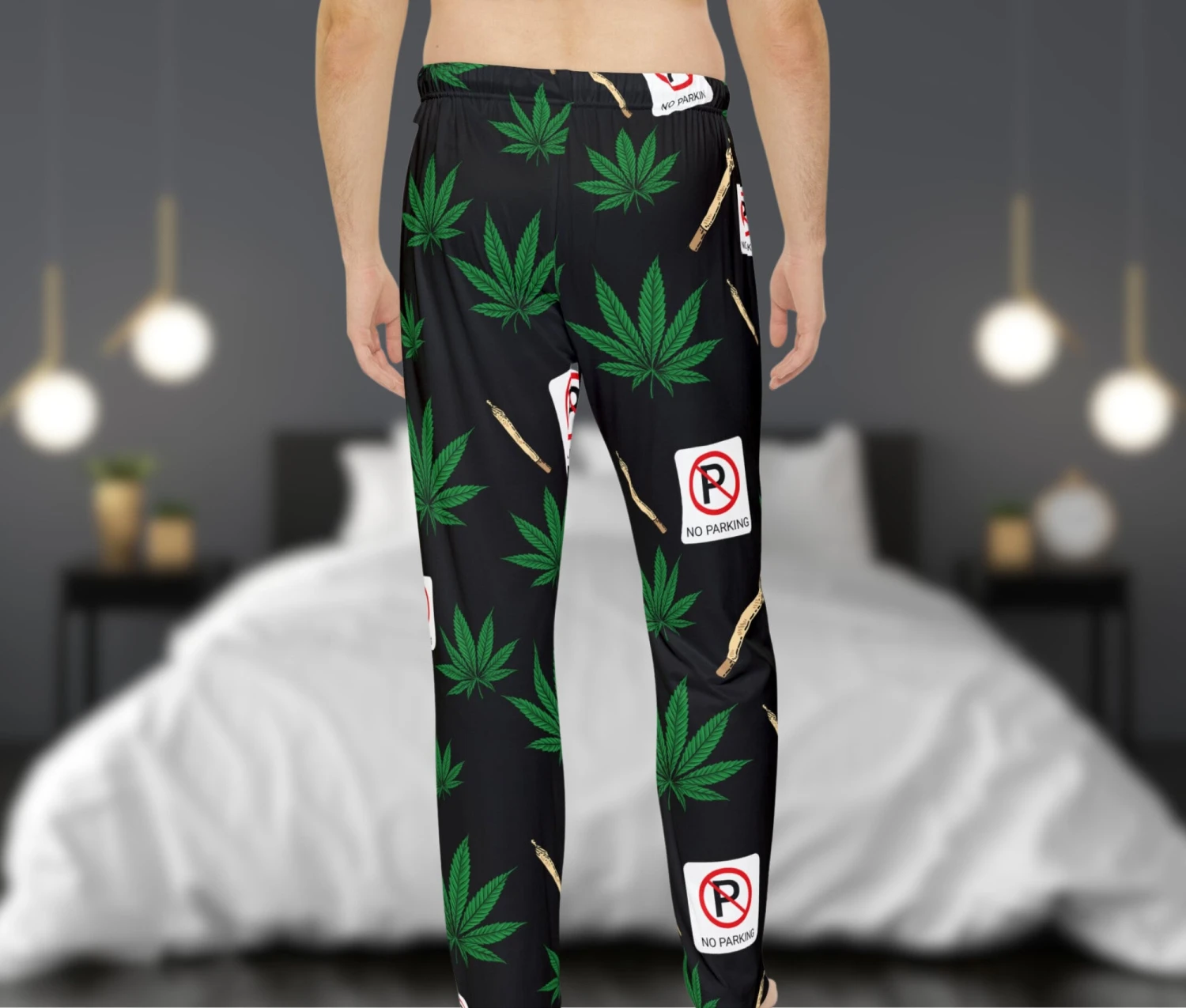 Weed Mens Pajama Pants Christmas Gift For Pothead, Don't Park On The Grass Funny 420 Pjs Stoner Gift Womens Pajamas 4 Weed Mens Pajama Pants Christmas Gift For Pothead, Don't Park On The Grass Funny 420 Pjs Stoner Gift Womens Pajamas - Image 2