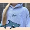 Embroidered Hammerhead Shark Hoodie, Shark, Fish, Unisex, Oversized, For Him, For Her, Lounge, Birthday, Christmas, Gift, Present,Vegan -Jewellery Paradise il fullxfull.5234053297 1za1