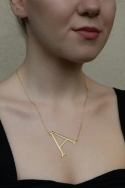 Large Sideway Initial Necklace, Gold Initials, Gold Letter Necklace, Alphabet Necklace, Gift To Her, Big Letter Necklace, Christmas Gifts 13 Large Sideway Initial Necklace, Gold Initials, Gold Letter Necklace, Alphabet Necklace, Gift To Her, Big Letter Necklace, Christmas Gifts -Jewellery Paradise il fullxfull.5239279721 8861